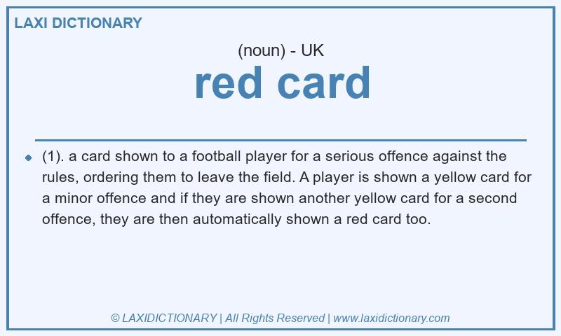 Definition red card in British English