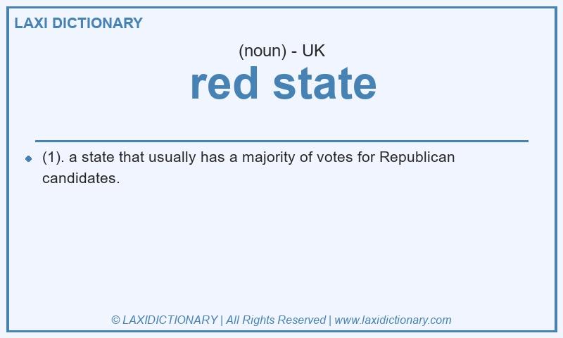 Definition red state in British English
