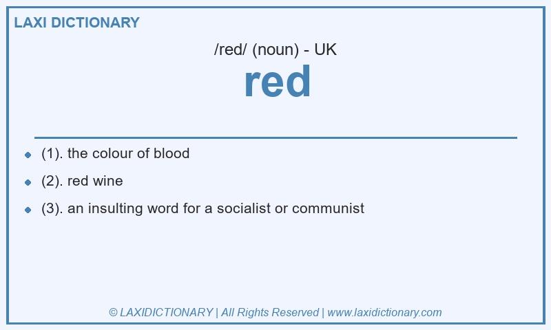 Definition red in British English