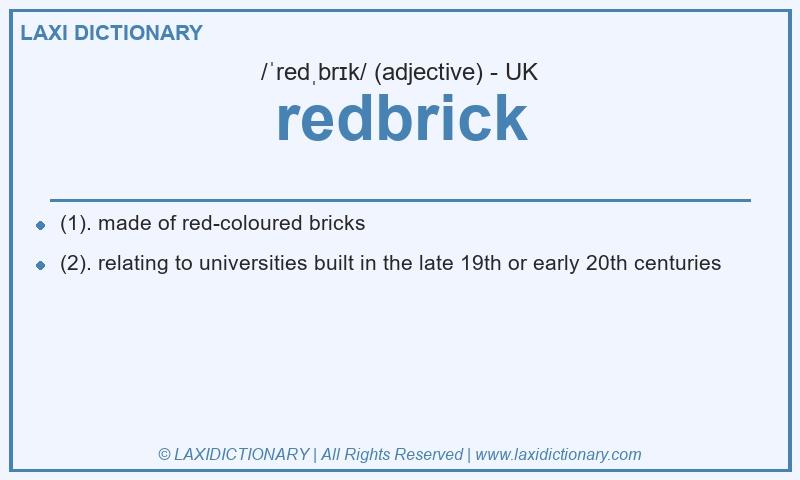 Definition redbrick in British English