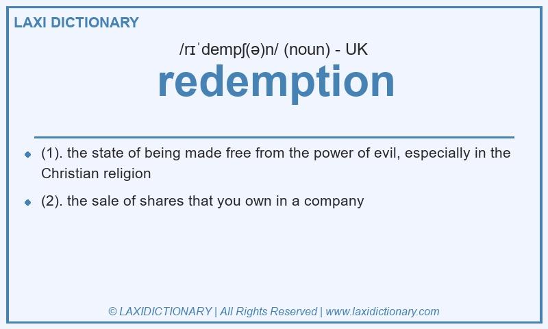 Definition redemption in British English