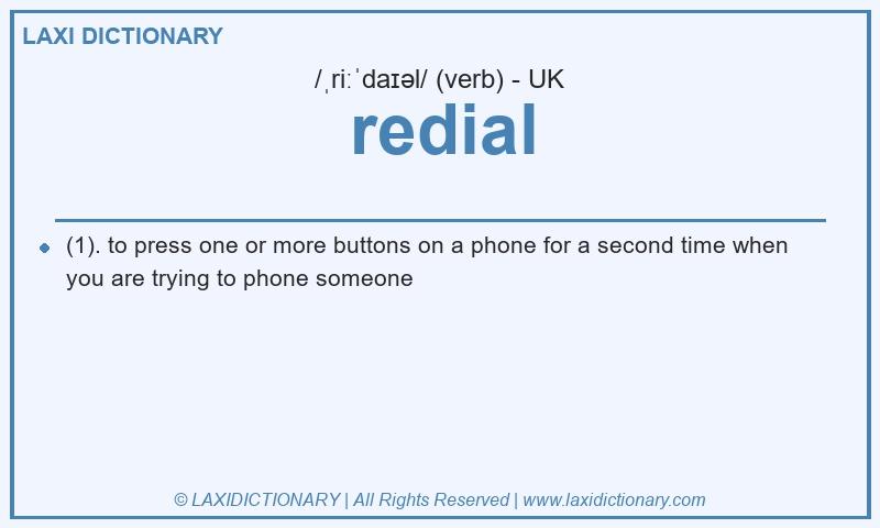 Definition redial in British English