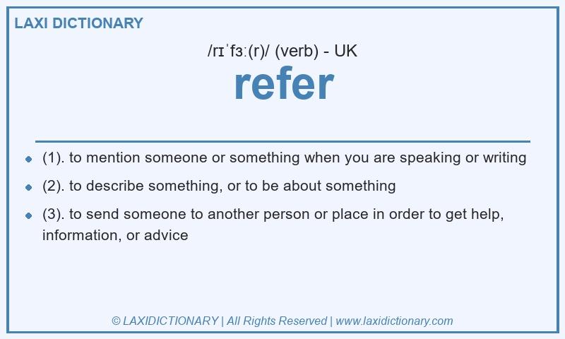 Definition refer in British English