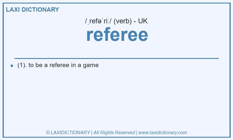 Definition referee in British English