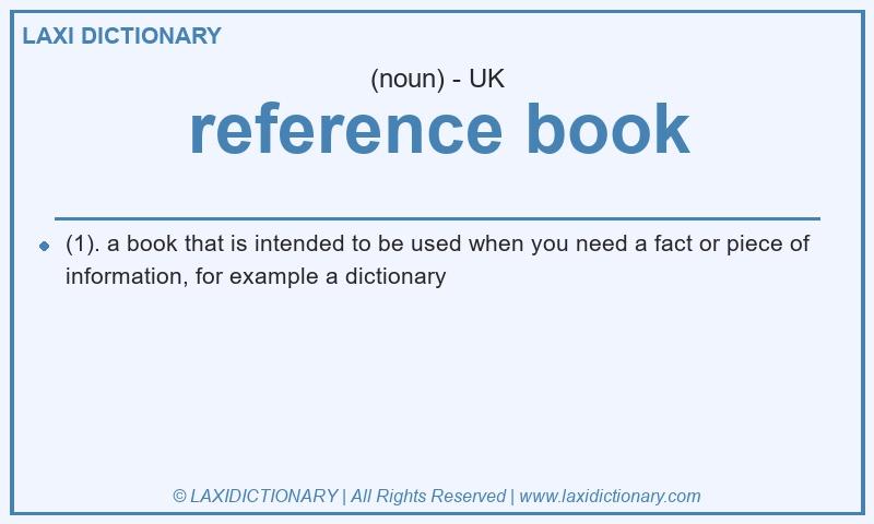 Definition reference book in British English
