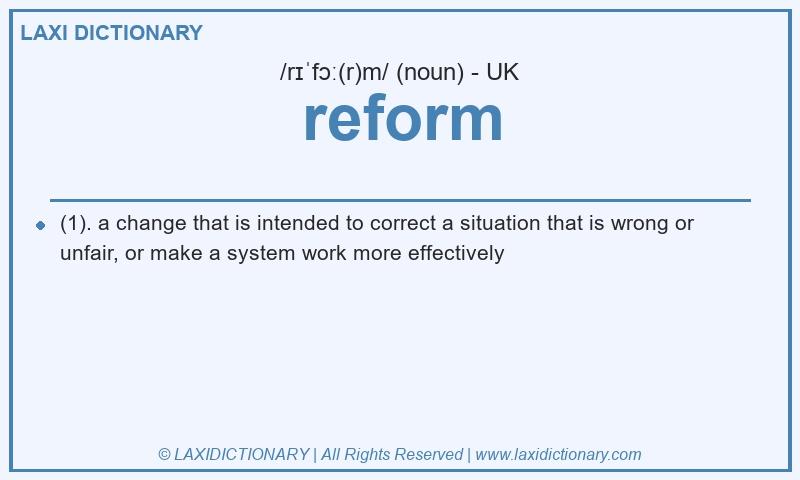 Definition reform in British English