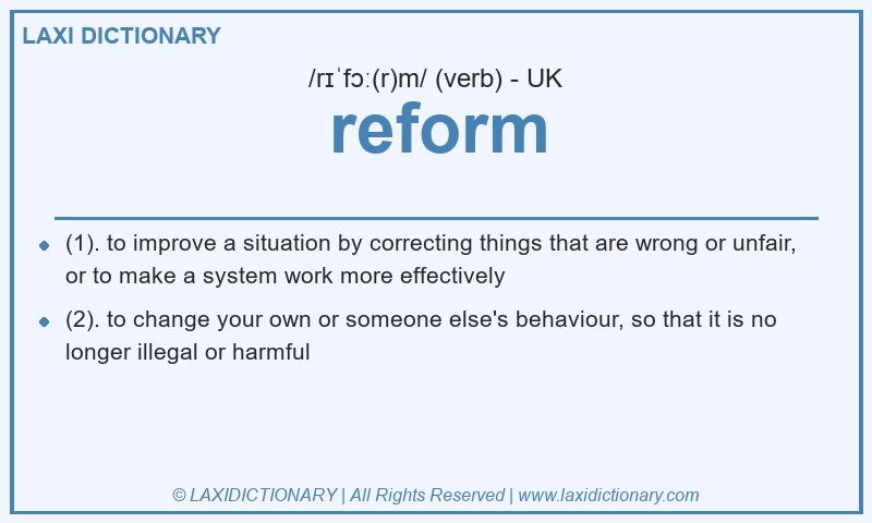 Definition reform in British English