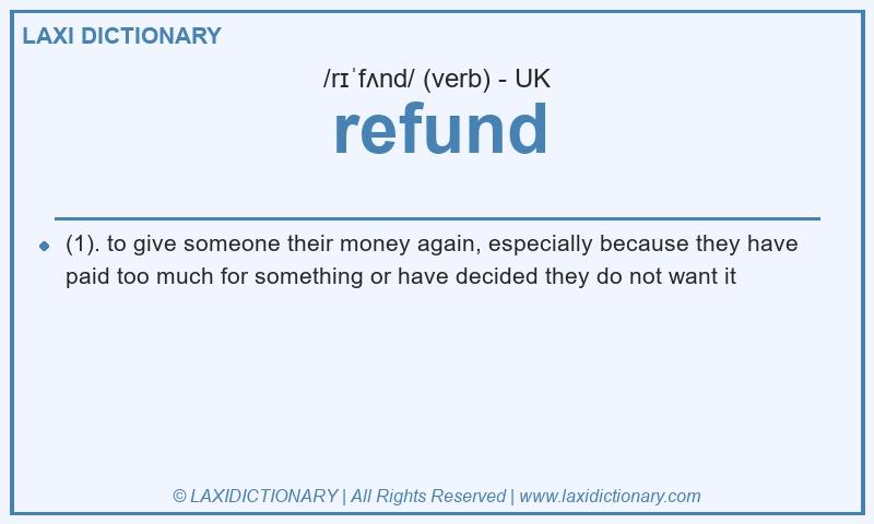 Definition refund in British English