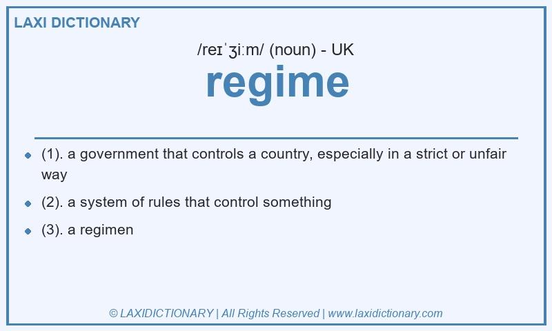 Definition regime in British English