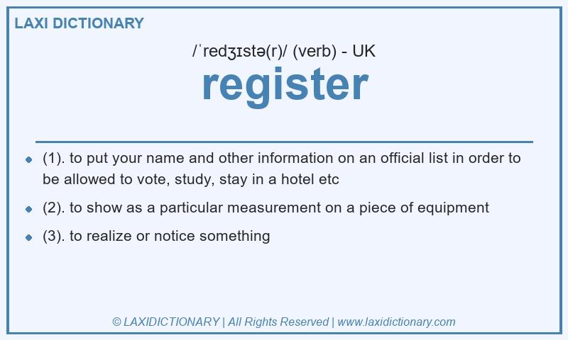 Definition register in British English