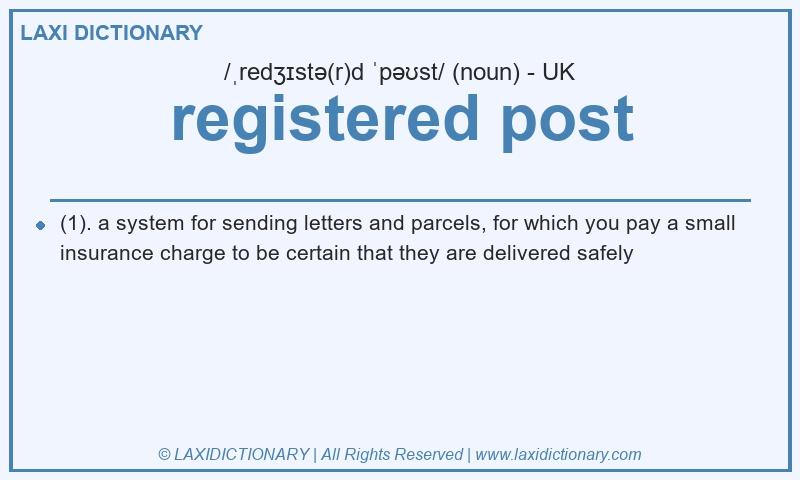 Definition registered post in British English