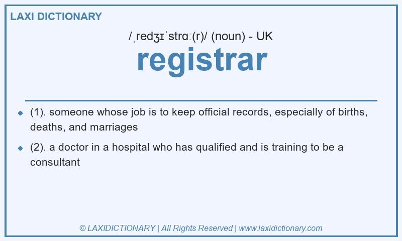 Definition registrar in British English