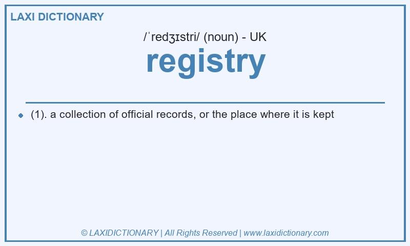 Definition registry in British English