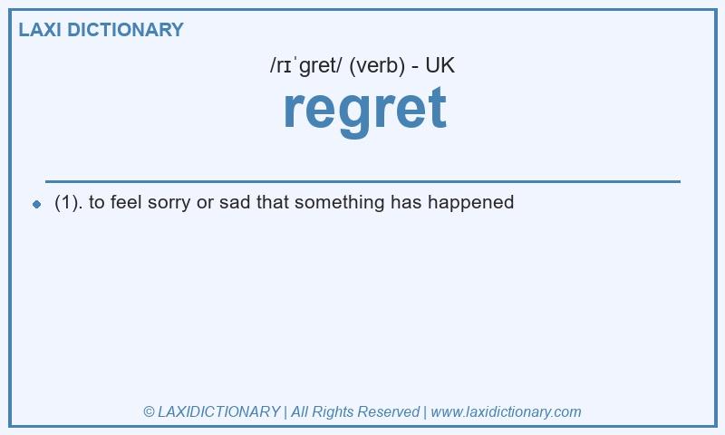 Definition regret in British English