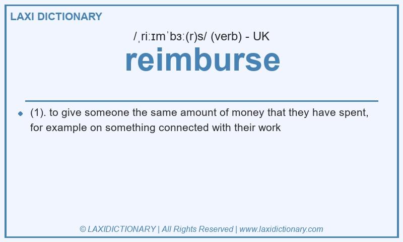 Definition reimburse in British English