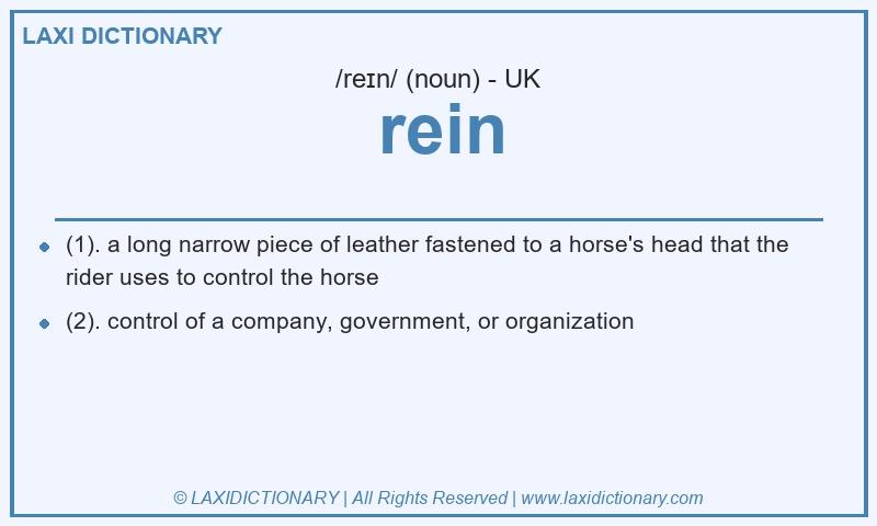 Definition rein in British English