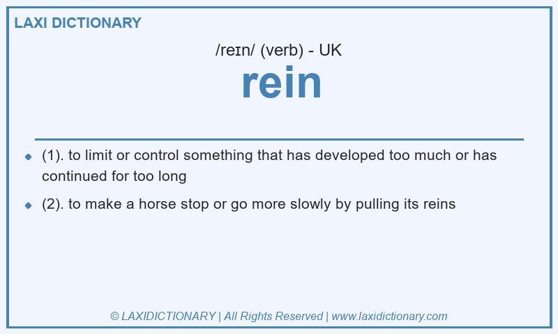 Definition rein in British English