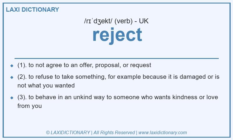 Definition reject in British English