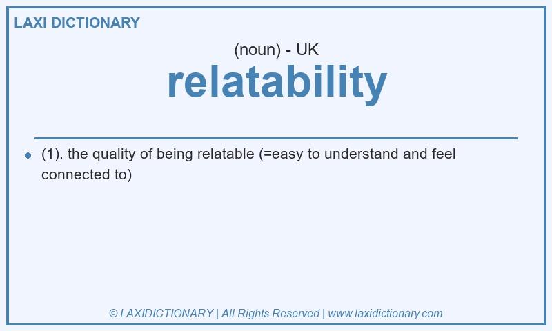 Definition relatability in British English