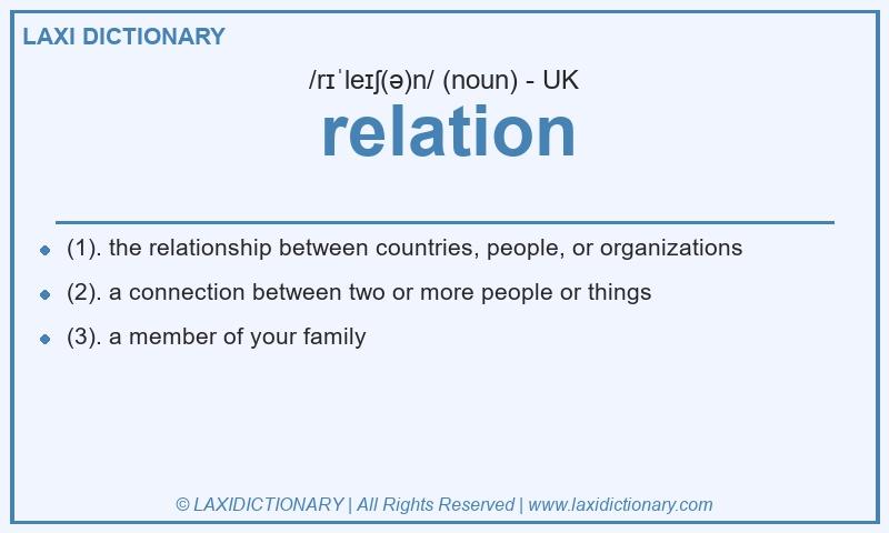 Definition relation in British English