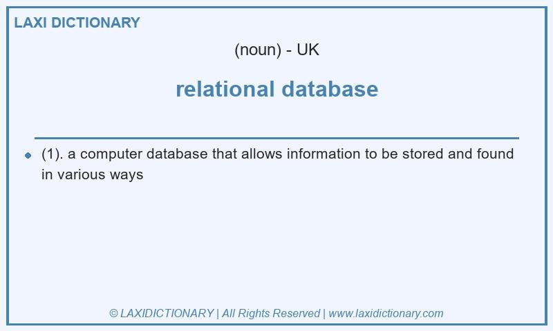 Definition relational database in British English