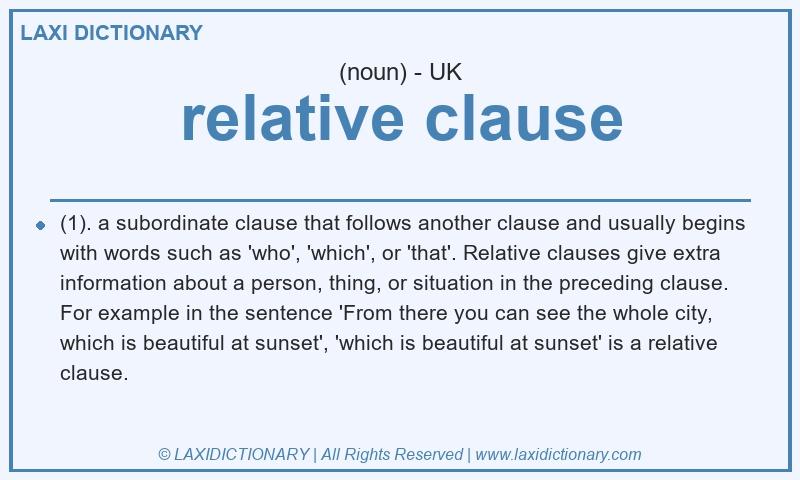 Definition relative clause in British English