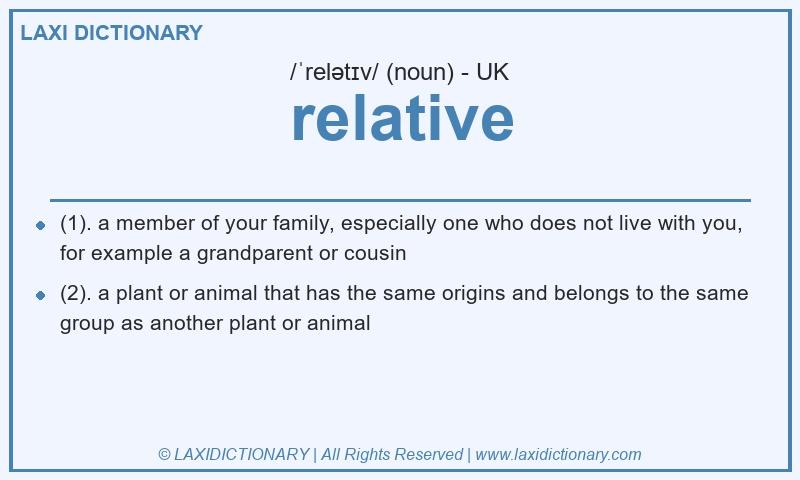 Definition relative in British English