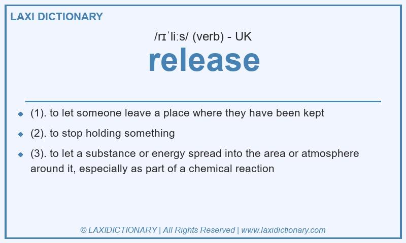 Definition release in British English