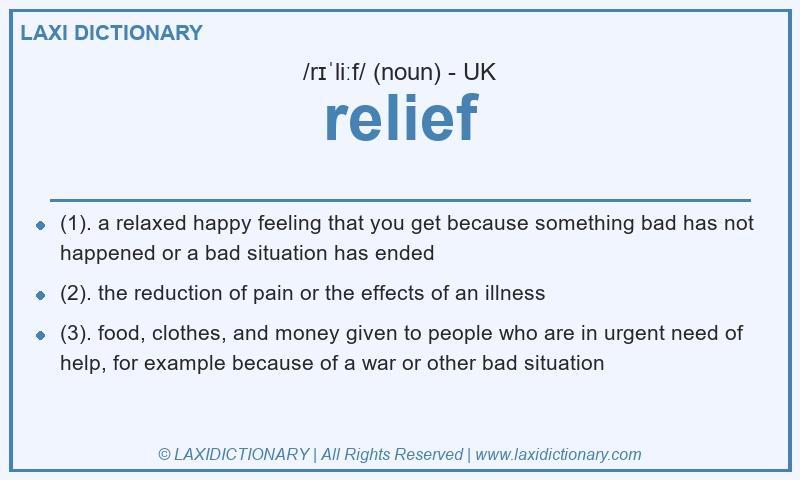 Definition relief in British English
