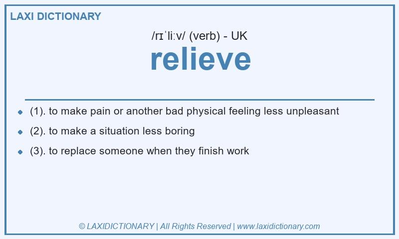 Definition relieve in British English