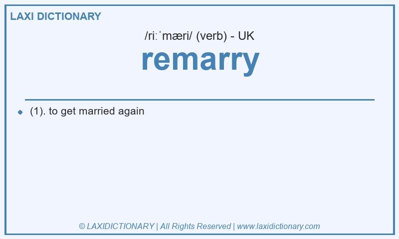 Definition remarry in British English