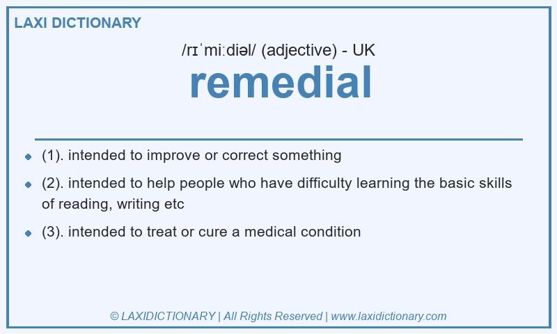 Definition remedial in British English