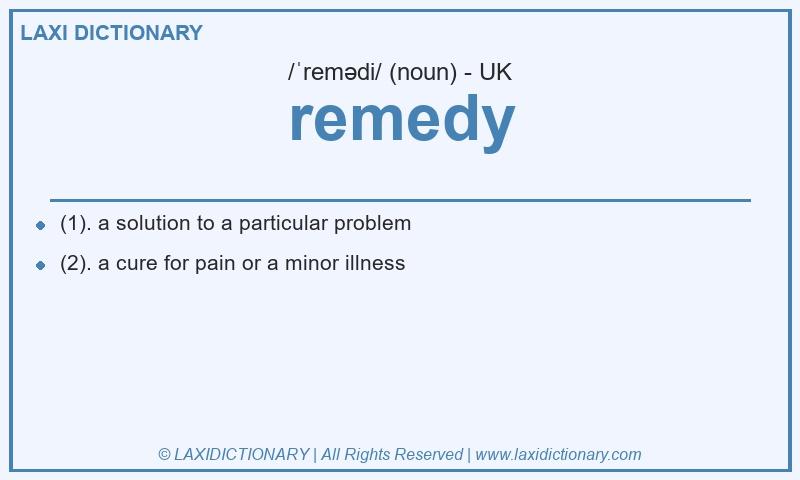 Definition remedy in British English