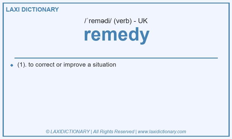 Definition remedy in British English