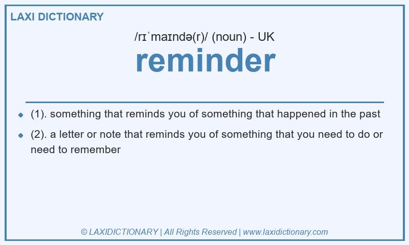 Definition reminder in British English