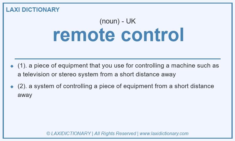 Definition remote control in British English
