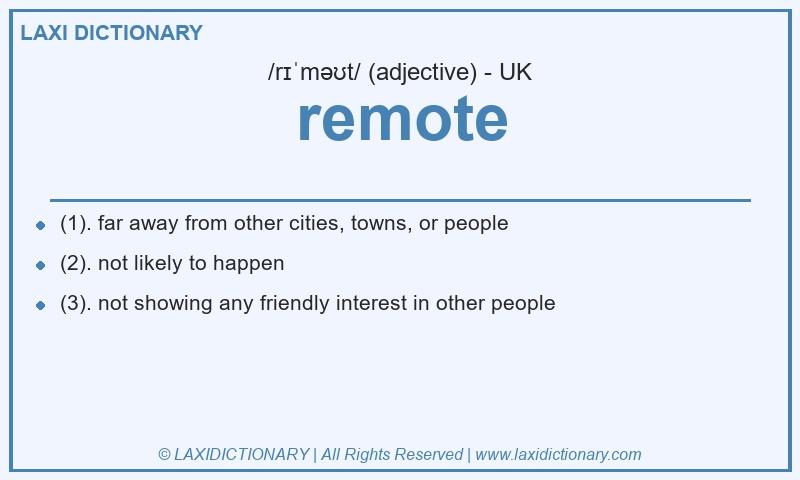 Definition remote in British English