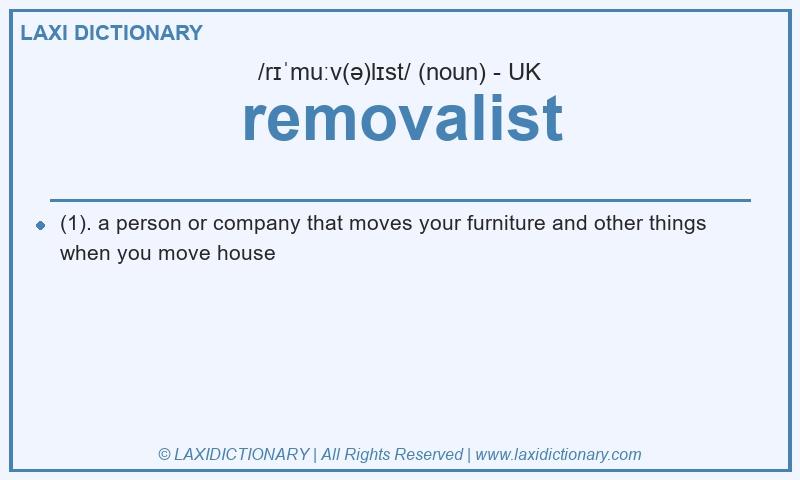 Definition removalist in British English
