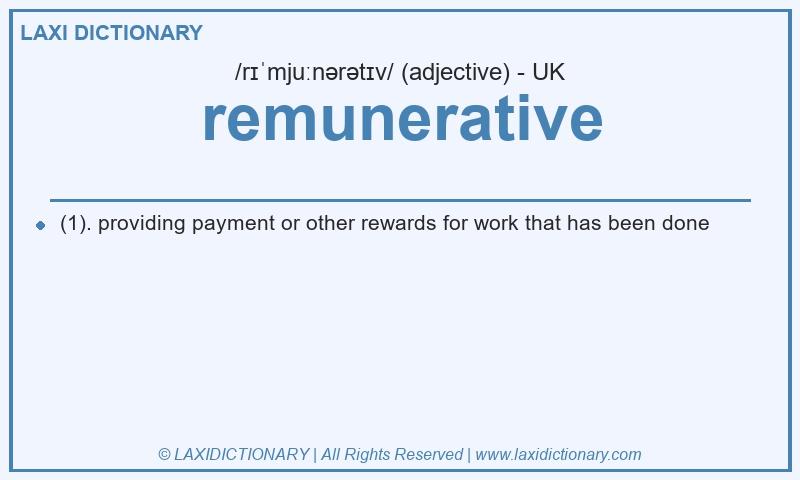 Definition remunerative in British English