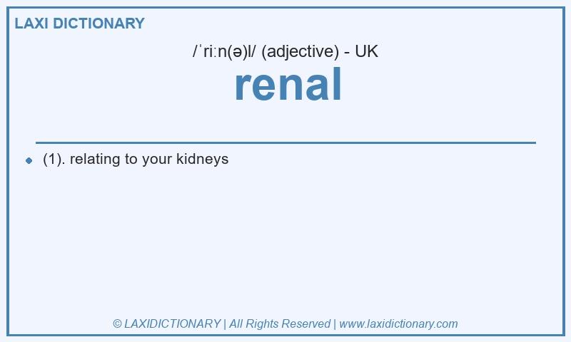Definition renal in British English