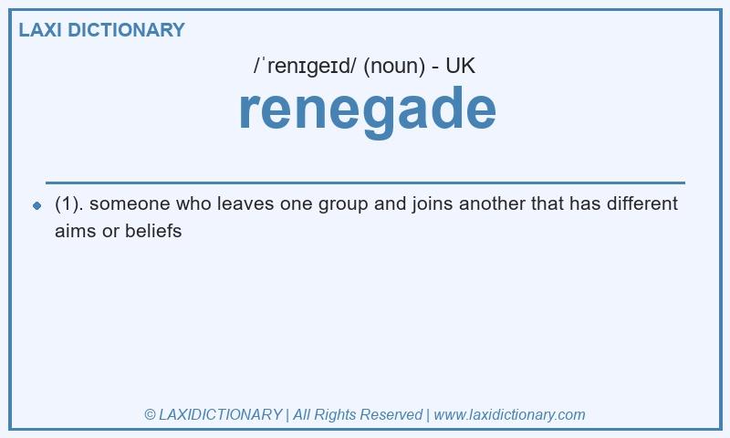 Definition renegade in British English