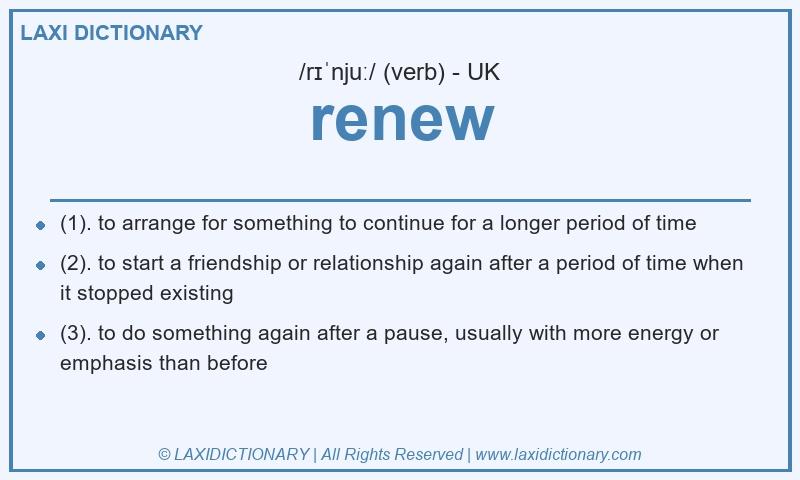 Definition renew in British English