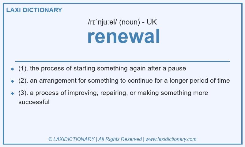 Definition renewal in British English