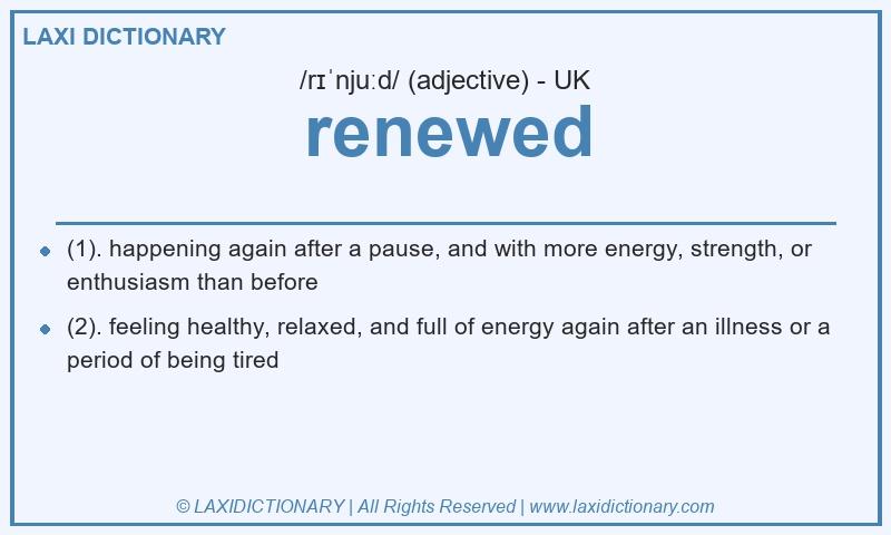 Definition renewed in British English