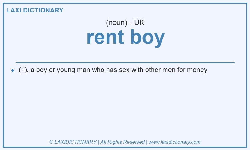 Definition rent boy in British English