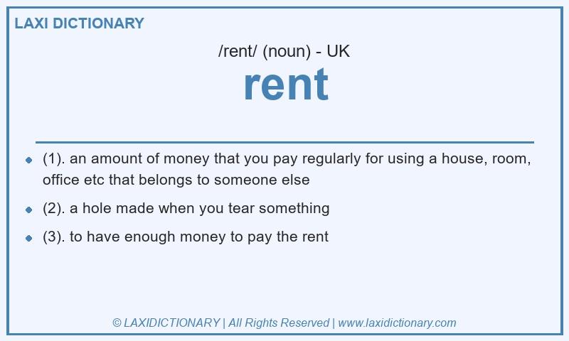 Definition rent in British English