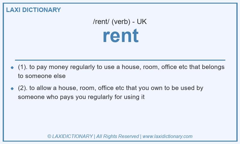 Definition rent in British English