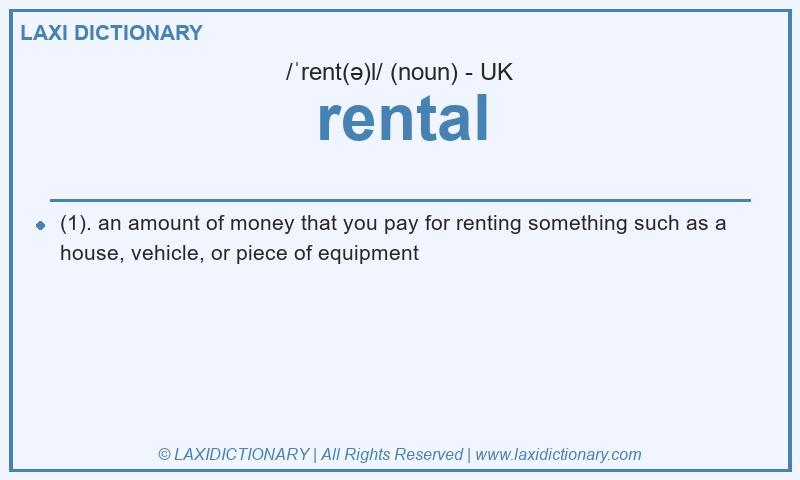 Definition rental in British English