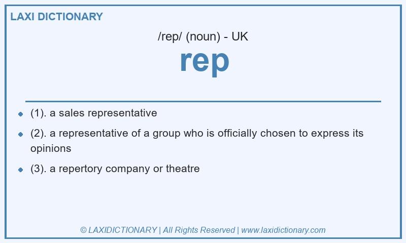 Definition rep in British English