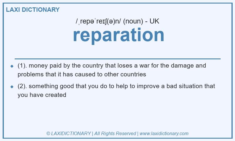 Definition reparation in British English